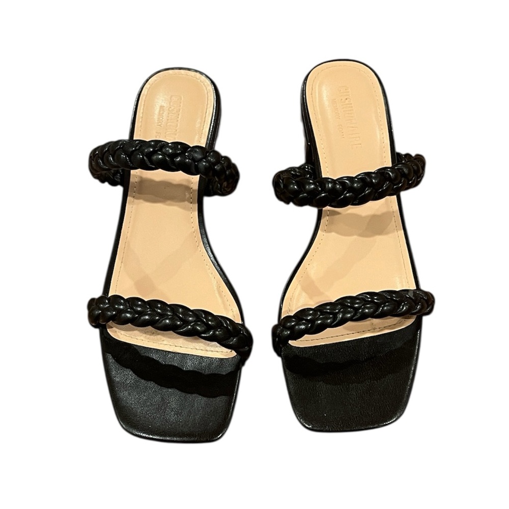 Cushionaire Nestar Braided Sandal, Black Size 9